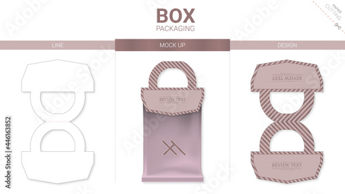 bag plastic packaging and mockup die cut template