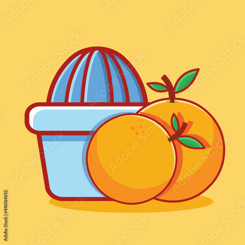 Manual juicer isolated cartoon vector illustration in flat style