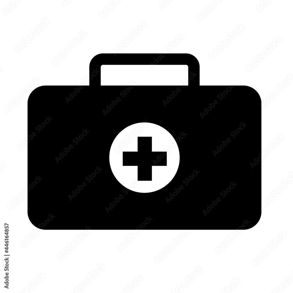 first aid kit box icon on white background. doctor's bag sign. medical symbol. flat style. first aid kit box icon on white background. doctor's bag sign. medical symbol. flat style.