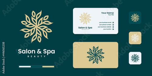 Minimalist leaf nature logo design templates	