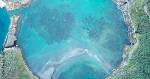 Wallpaper Mural Aerial drone footage of the tropical island of Vila Franca do Campo in Azores islands. Torontodigital.ca