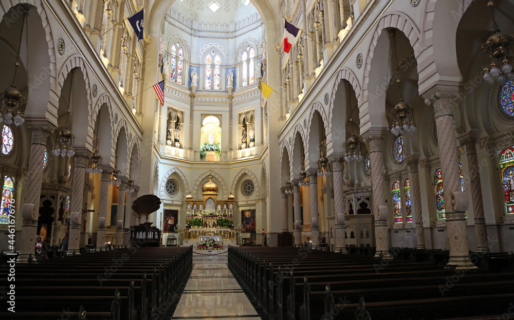 Main nave in Immaculate Conception Jesuit Church - New Orleans, Louisiana