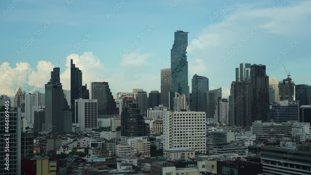Time-lapse of giant clouds building behind the tallest building in Bangkok, Thailand the MahaNokhon tower. Time-lapse of giant clouds building behind the tallest building in Bangkok, Thailand the MahaNokhon tower.