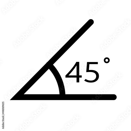 45 degree angle icon on white background. angle Measurement sign. angle symbol. flat style.
