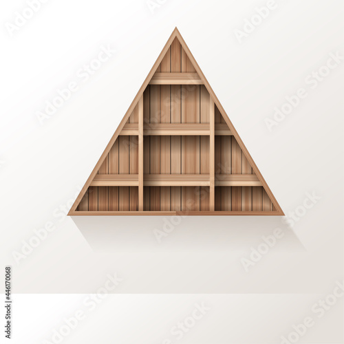 Vector wood shelf wooden shelves background, Triangle shape creative design