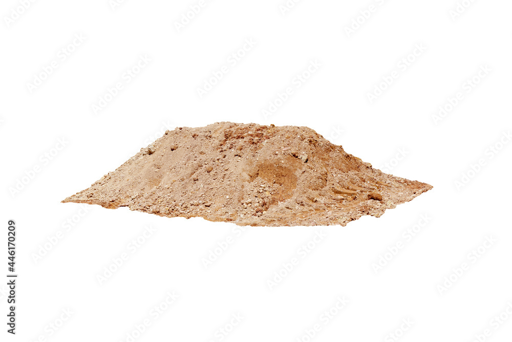 pile of soil, heap of dirt isolated on white background. pile of soil, heap of dirt isolated on white background.