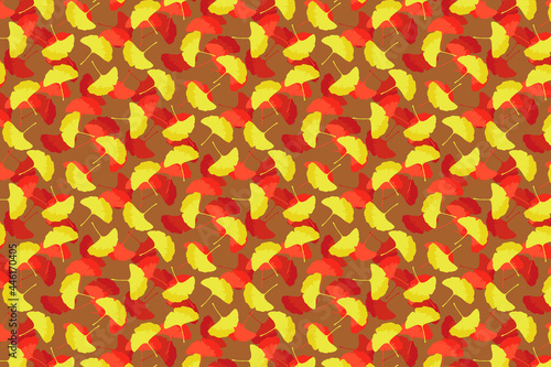 銀杏の落ち葉のシームレスパターン