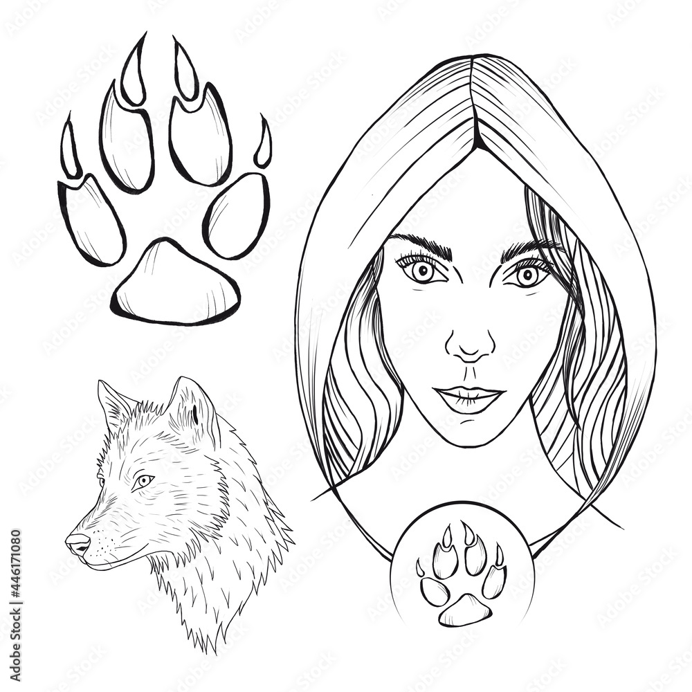 Mystic Wolverine Girl Wolf Paw With Claws Wild Wolf Girl In A Hood