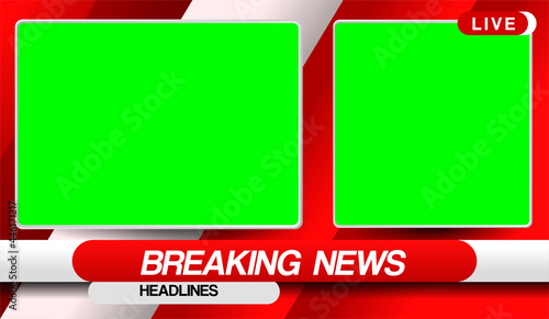 Breaking News Template.  Chroma key mock-up. details in red.