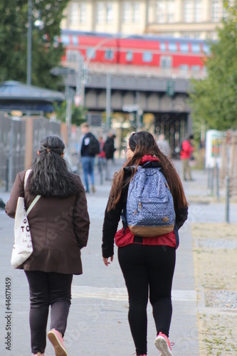 couple walking in the city