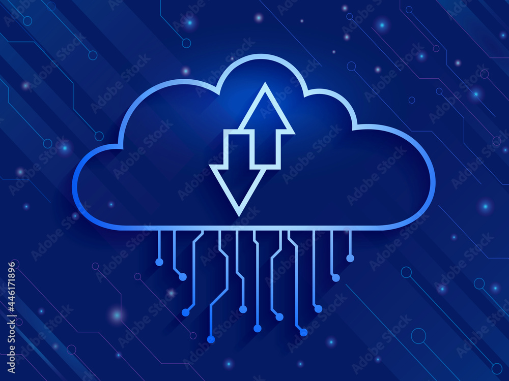 Fototapeta premium 2d rendering technology Cloud computing