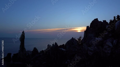 timelapse of sunrise from chuam, donghae, south korea photo