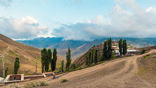 Ancient alpine village Khinalig in Azerbaijan photo