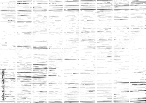 Textured backdrop with small horizontal stripes, scratches . Shabby bamboo mat texture. Thin lines. Vector overlay background.
