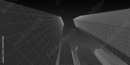 Business and Finance Center Building 3D Image Architecture  3D Illustration