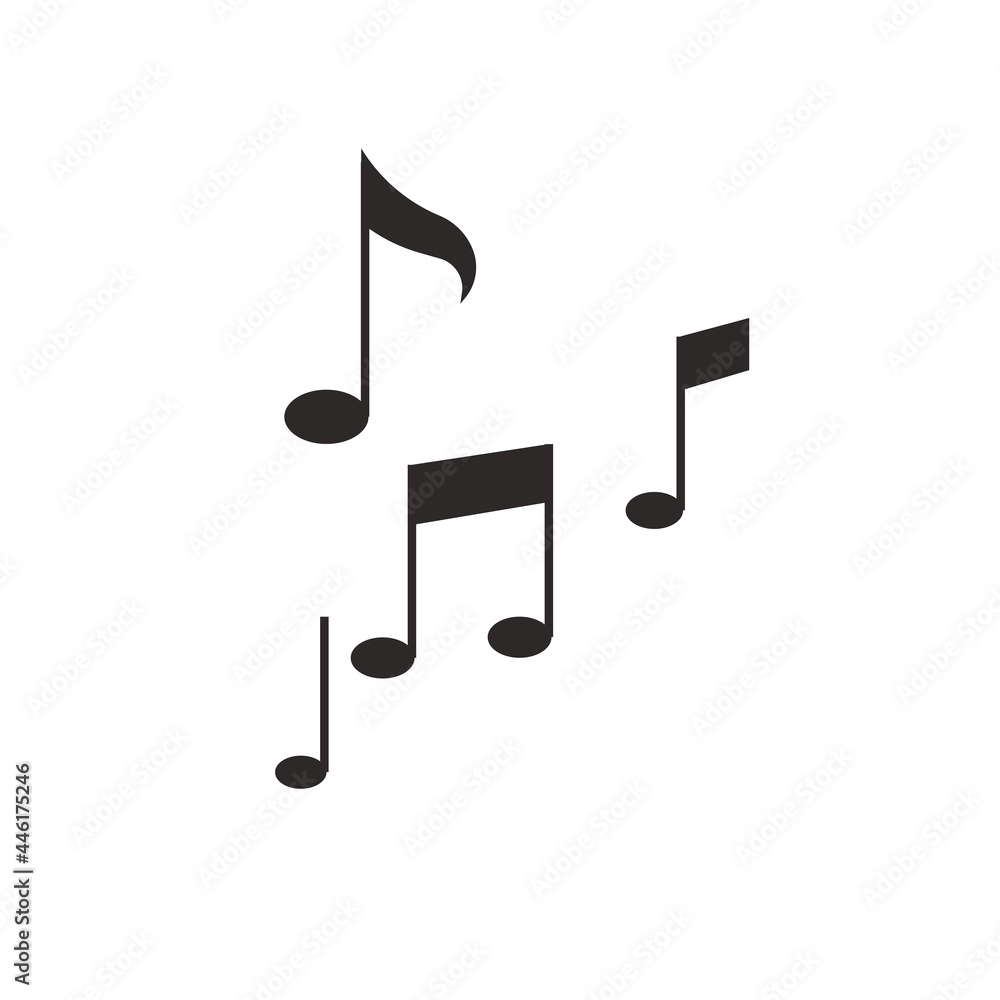 Music notes, song, melody or tune flat vector icon Music notes, song, melody or tune flat vector icon