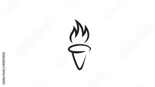 Creative Torch Fire Flame Logo Vector