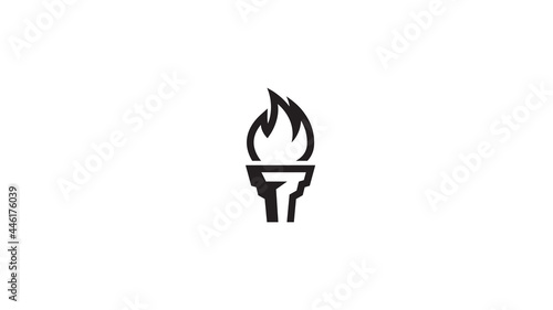 Creative Torch Fire Flame Logo Vector
