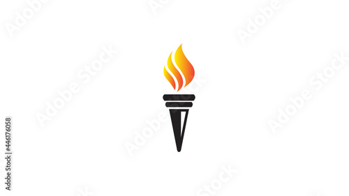 Creative Torch Fire Flame Logo Vector Design