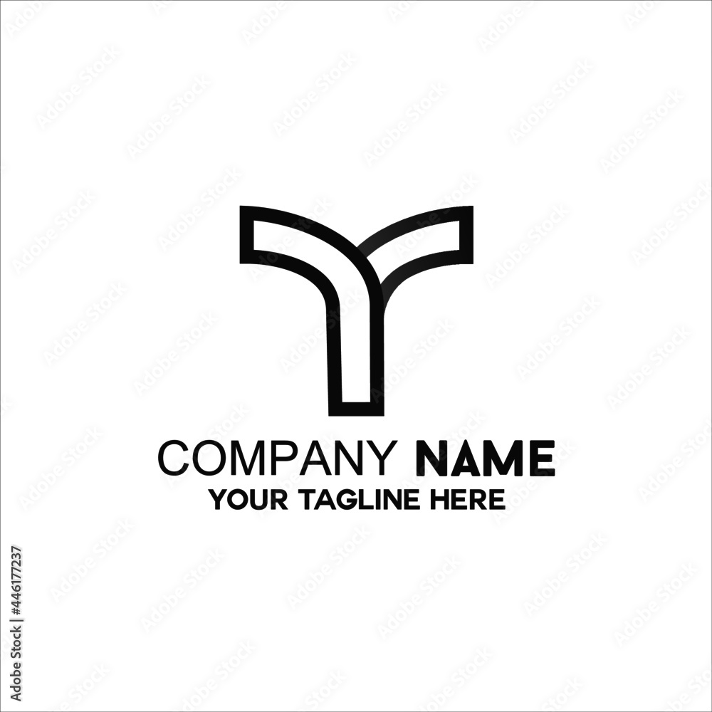 Obraz premium letter Y outline logo vector