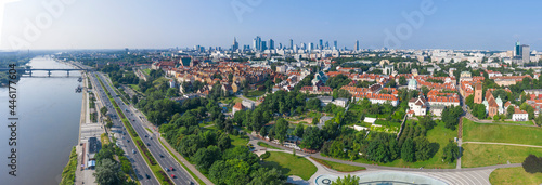 Warszawa, panorama miasta #446177604