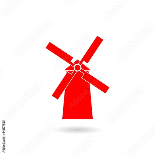Simple windmill icon with shadow