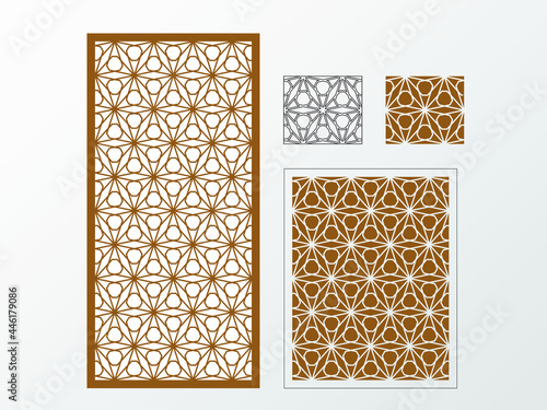 pattern with flowers  seamless pattern Laser cutting cnc Decorative screen grill board papercut polygon0001A
