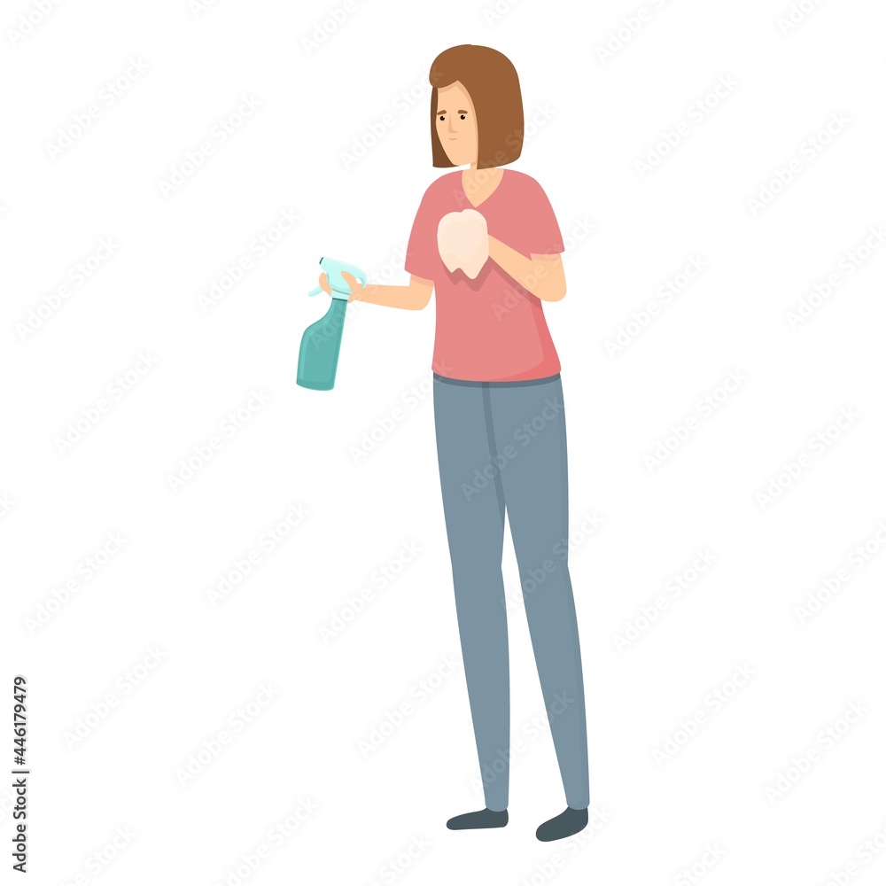 Kitchen cleaning icon cartoon vector. Housewife mom. Clean household Kitchen cleaning icon cartoon vector. Housewife mom. Clean household