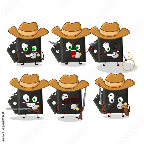 Cool cowboy black dice new cartoon character with a cute hat