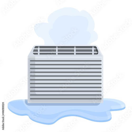 Change air conditioner filter icon cartoon vector. House service. Repair air conditioner