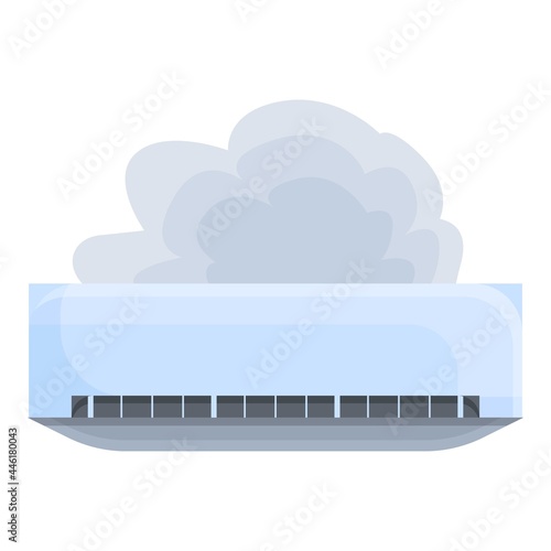Broken air conditioner unit icon cartoon vector. Repair cooling. Home maintenance