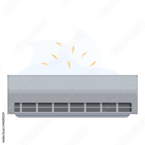 Clean air conditioner icon cartoon vector. Repairman system. House service