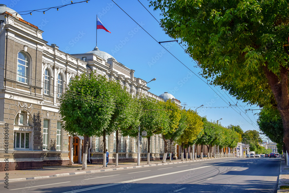 Lenin Avenue with City Hall building in Ryazan