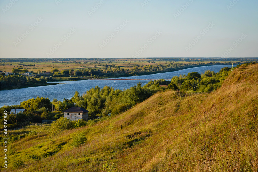 Scenic landscape of the Oka river near the Ancient Ryazan settlement