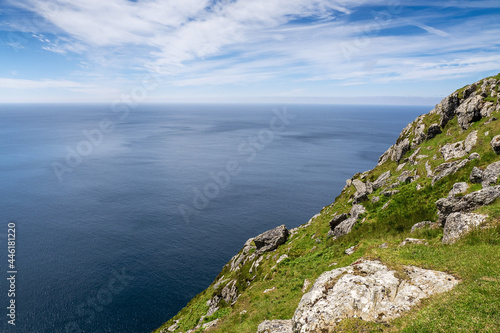 View on beautiful Atlantic ocean from a mountain.