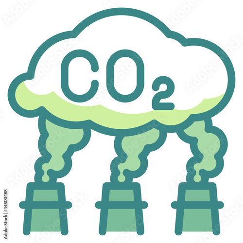 co2 blue line icon