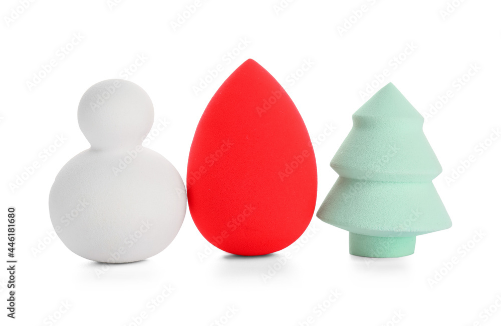 Makeup sponges on white background Makeup sponges on white background