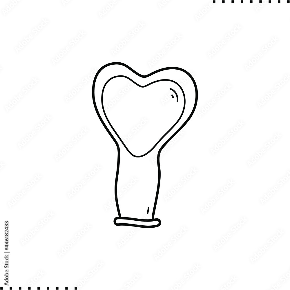 Empty deflated balloon vector icon in outline Empty deflated balloon vector icon in outline