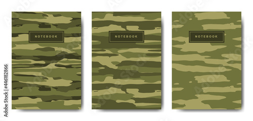 Military and army camouflage abstract cover notebook