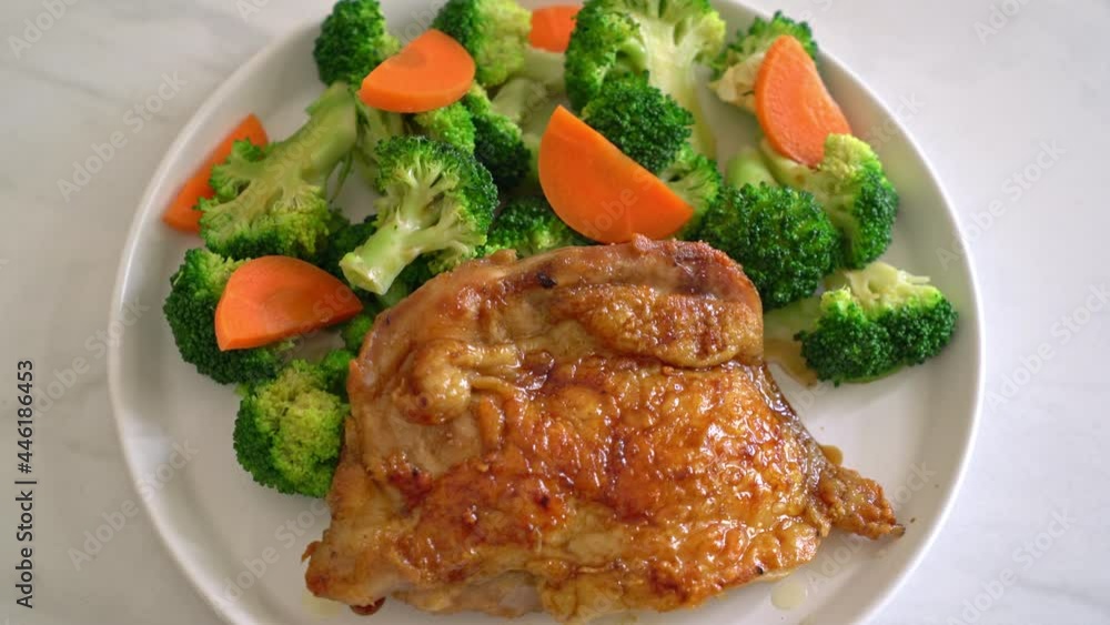 teriyaki chicken steak with broccoli and carrot teriyaki chicken steak with broccoli and carrot