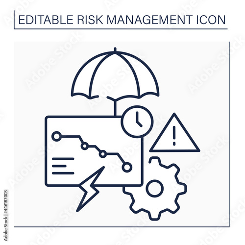 Risks consequences line icon. Potential, unpredictable, unmeasurable and uncontrollable outcome. Business concept. Isolated vector illustration. Editable stroke