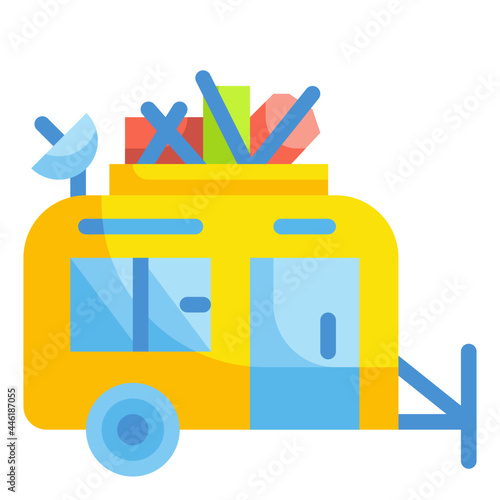 caravan flat icon