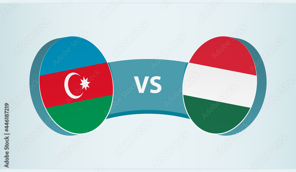 Azerbaijan versus Hungary, team sports competition concept. Azerbaijan versus Hungary, team sports competition concept.