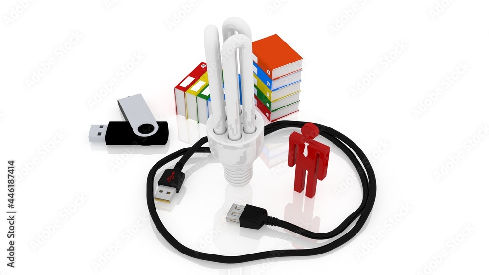 3d illustration business leader ship with books bulb and usb
3d illustration business leader ship with books bulb and usb