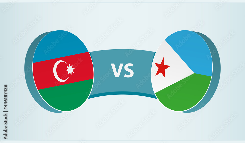 Azerbaijan versus Djibouti, team sports competition concept. Azerbaijan versus Djibouti, team sports competition concept.