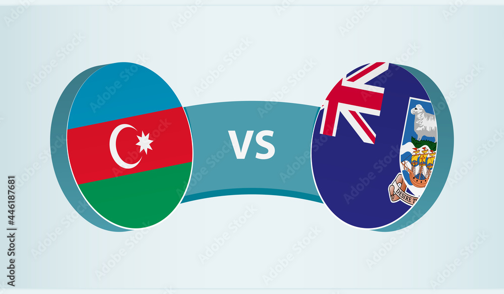 Azerbaijan versus Falkland Islands, team sports competition concept. Azerbaijan versus Falkland Islands, team sports competition concept.