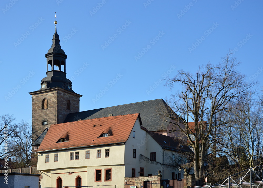 Historische Kirche in der Altstadt von Bad Berka, Thüringen