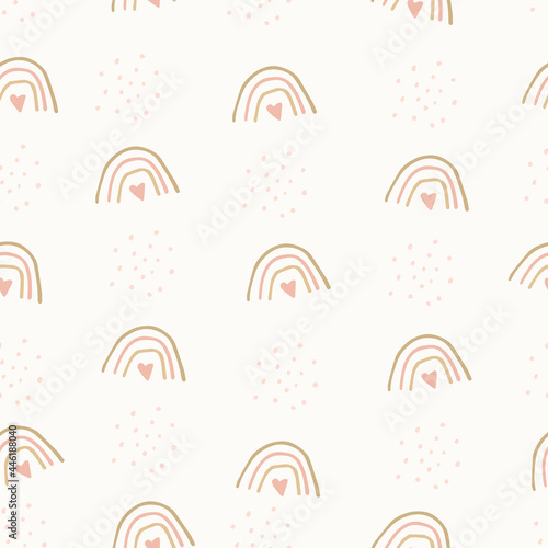 Hand drawn modern doodle seamless pattern. Pastel grunge background