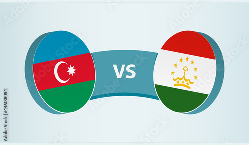 Azerbaijan versus Tajikistan, team sports competition concept.
