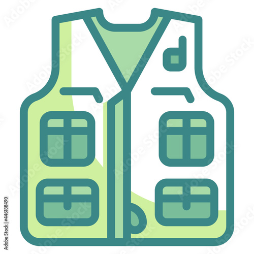 waistcoat blue line icon